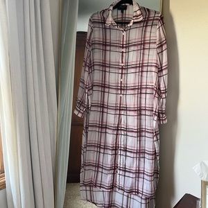 Romeo & Juliet Couture Plaid Duster Shirt Dress Kimono